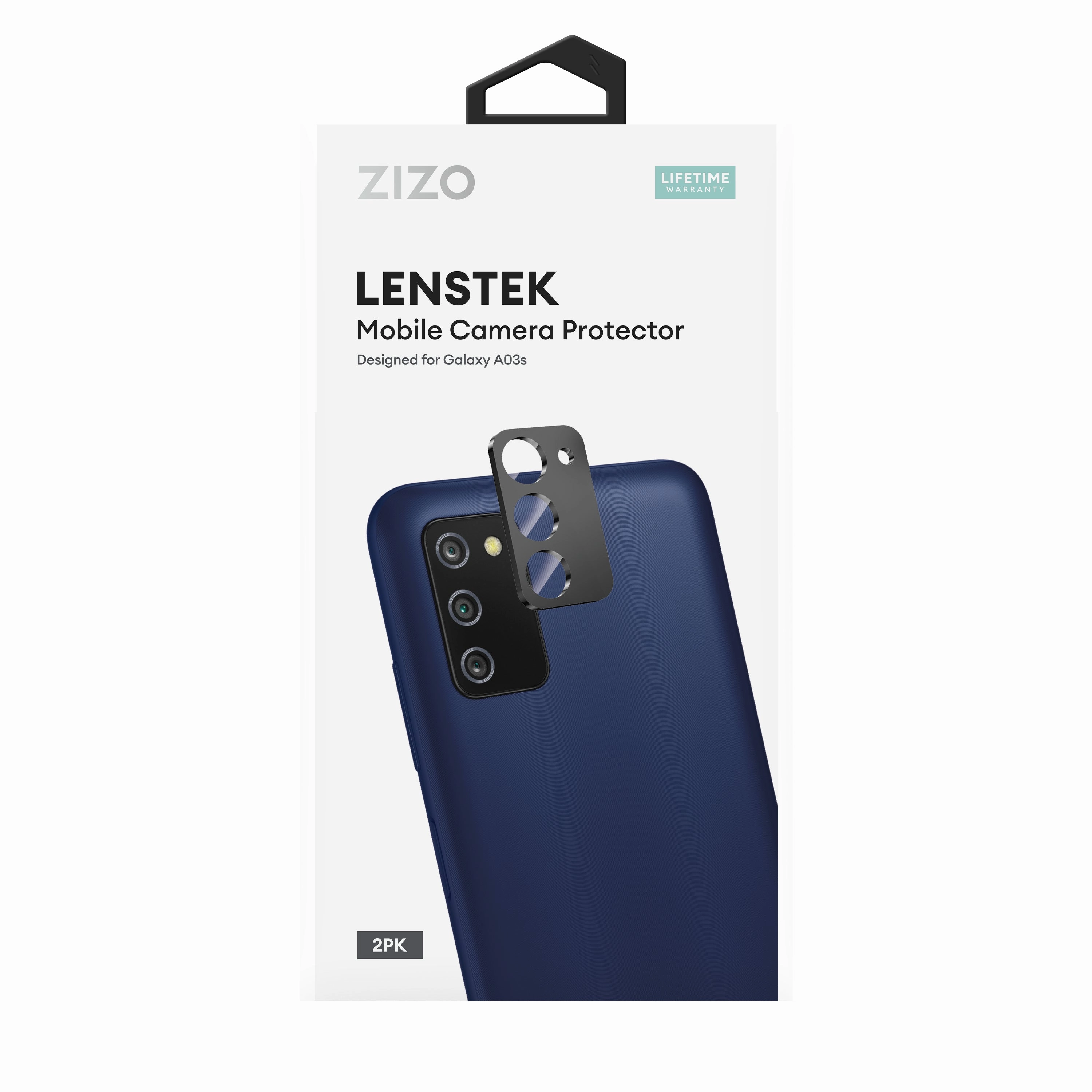 ZIZO LensTek Galaxy A03s Camera Lens Protector (2 Pack) - Black Gradient Finish Smooth Layer