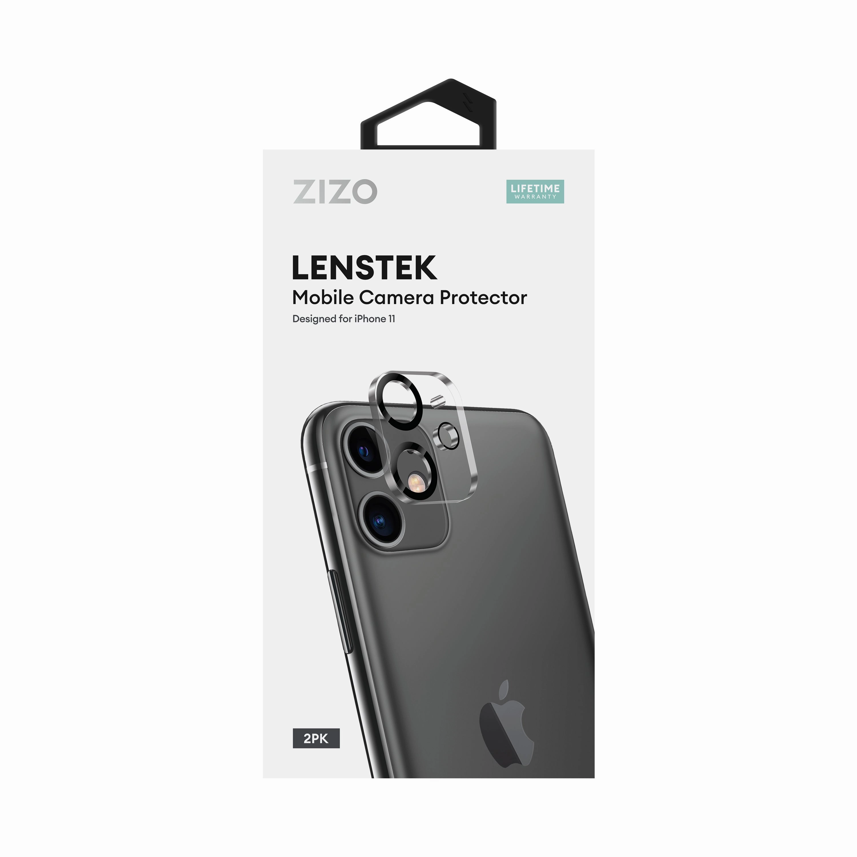 Stylish grip Subtle design ZIZO LensTek Mobile Camera Protector (2 pack) for iPhone 11 - Black