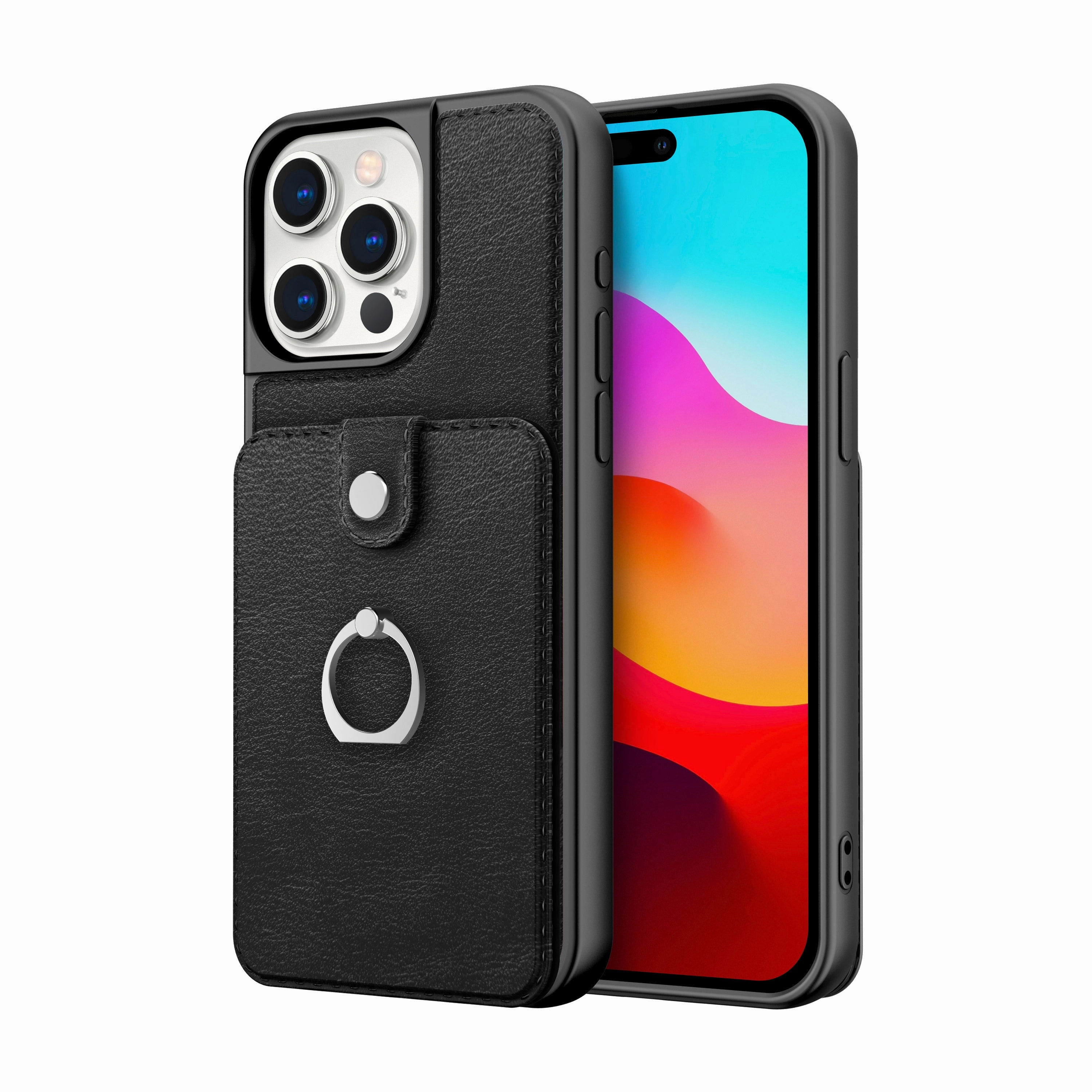 Hybrid Build Texture ZIZO Nebula Series iPhone 15 Pro Max Case - Black