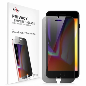 Soft Shape Luxury Texture Design ZIZO PRIVACY Screen Protector for iPhone 8 Plus, iPhone 7 Plus Tempered Glass