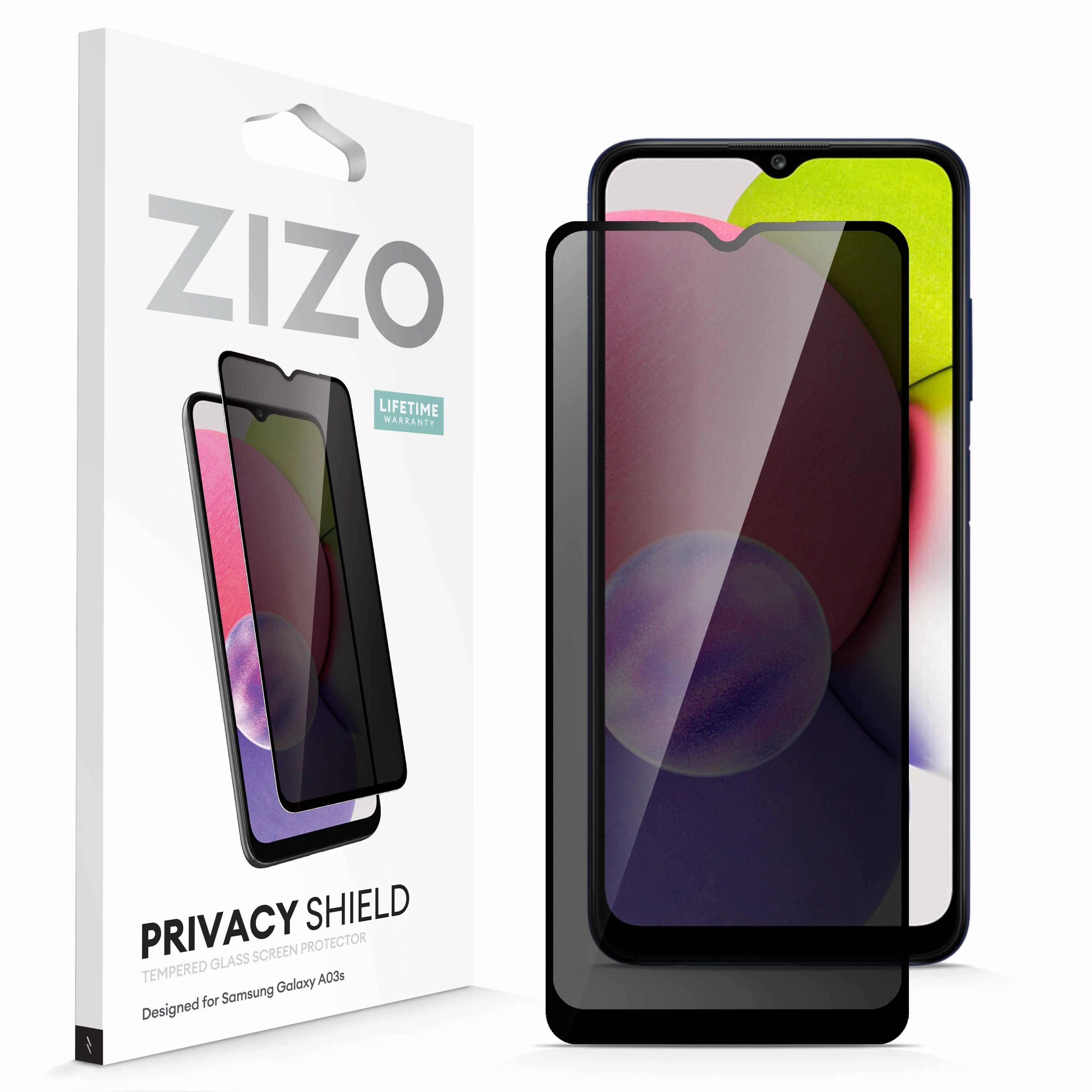 Matte Design Texture Practical Accessory ZIZO PRIVACY Tempered Glass Screen Protector for Galaxy A03s - Privacy