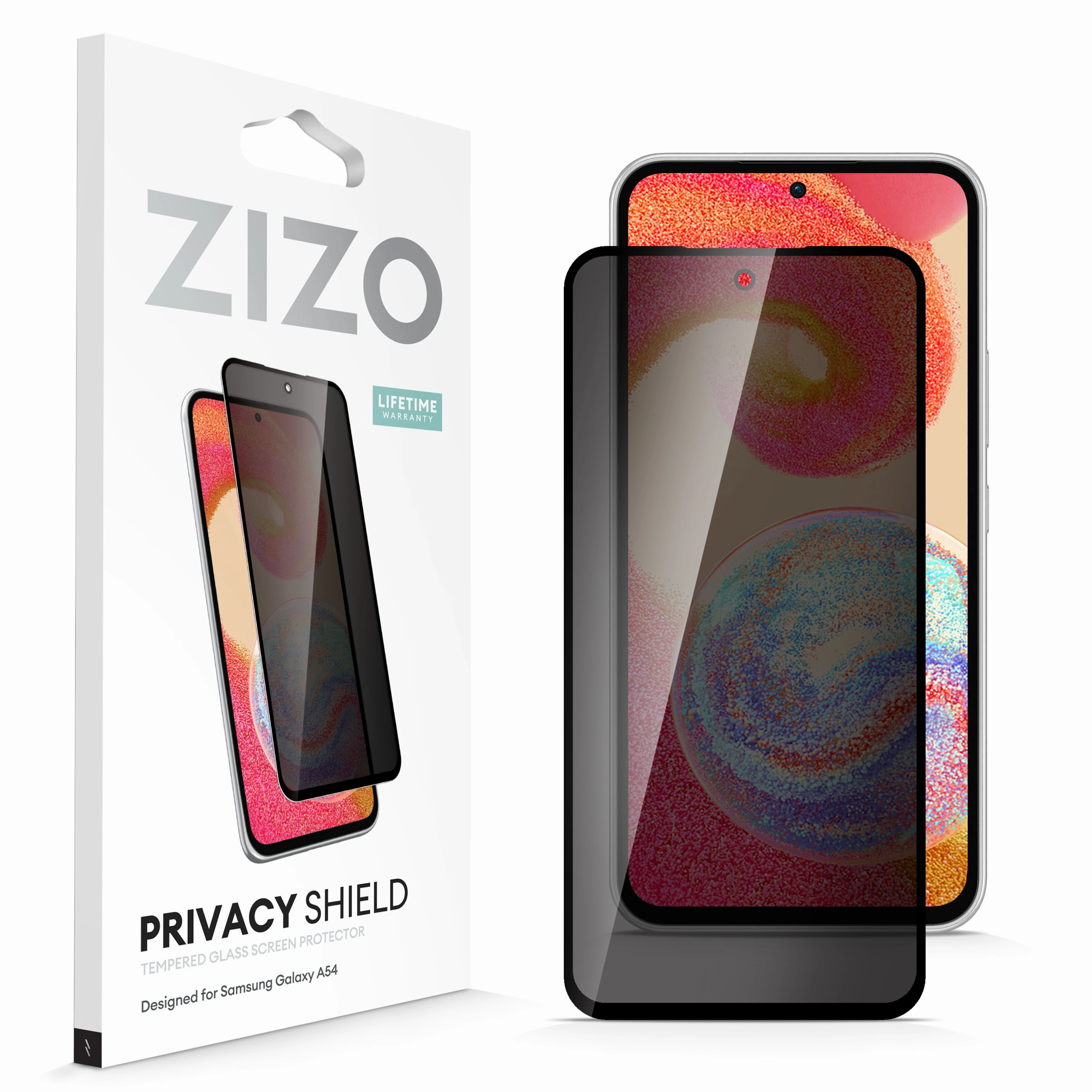 Durable Pattern ZIZO PRIVACY Tempered Glass Screen Protector for Galaxy A54 5G - Privacy