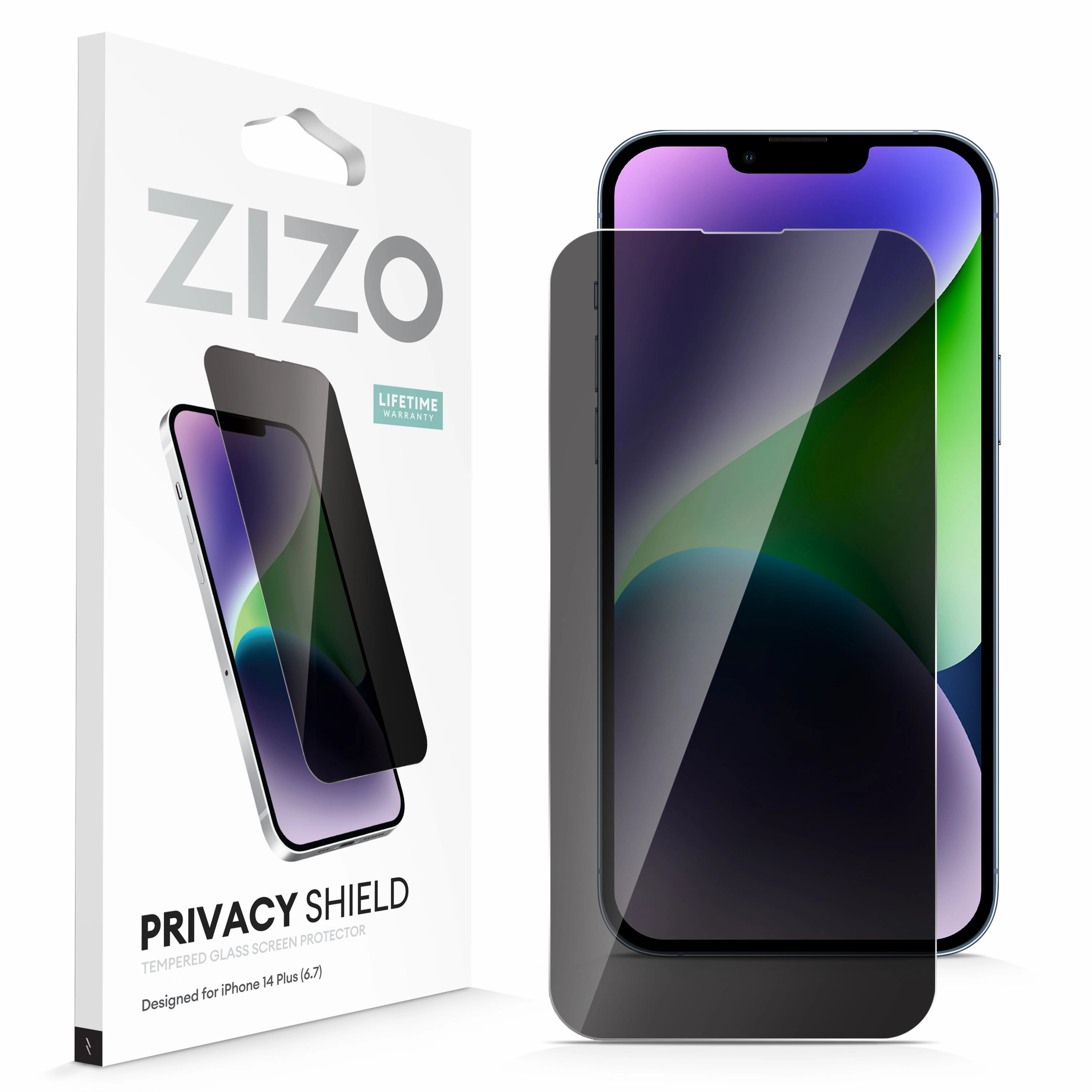 ZIZO PRIVACY Tempered Glass Screen Protector for iPhone 14 Plus, iPhone 13 Pro Max - Privacy Portable Case Elegant Detail