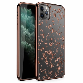 Hybrid Pattern Design Premium Surface Finish ZIZO REFINE Series iPhone 11 Pro Max Case - Rose Gold Flakes