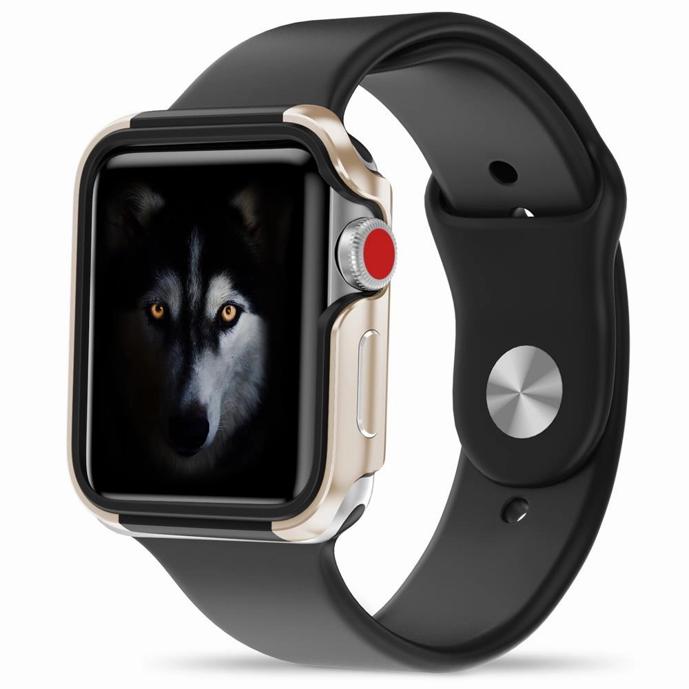 Rugged Grip Zizo Shock Series for Apple Watch 38mm, Aluminum Metal Bumper Hybrid Case