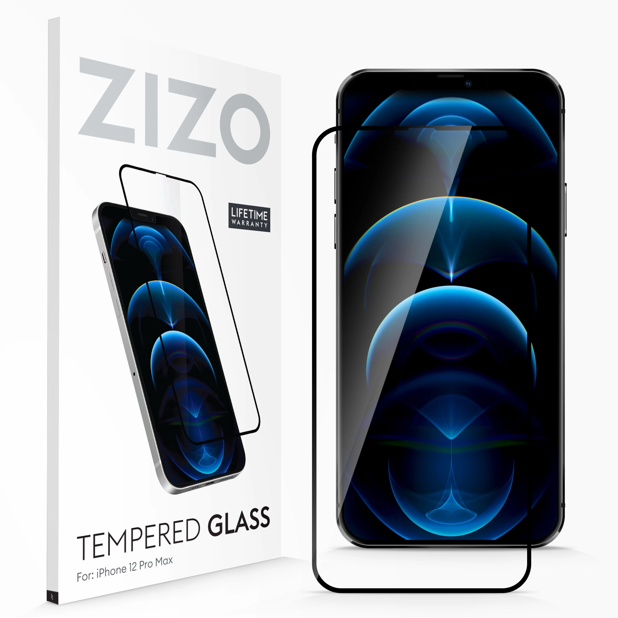 Fashion Accent ZIZO TEMPERED GLASS Screen Protector for iPhone 12 Pro Max - Black